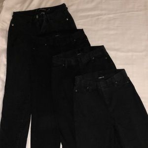 4 PAIR BLACK STRETCHY JEGGING PANTS SIZE S/M